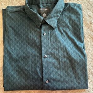 Teal Patterned Men's Casual Shirt